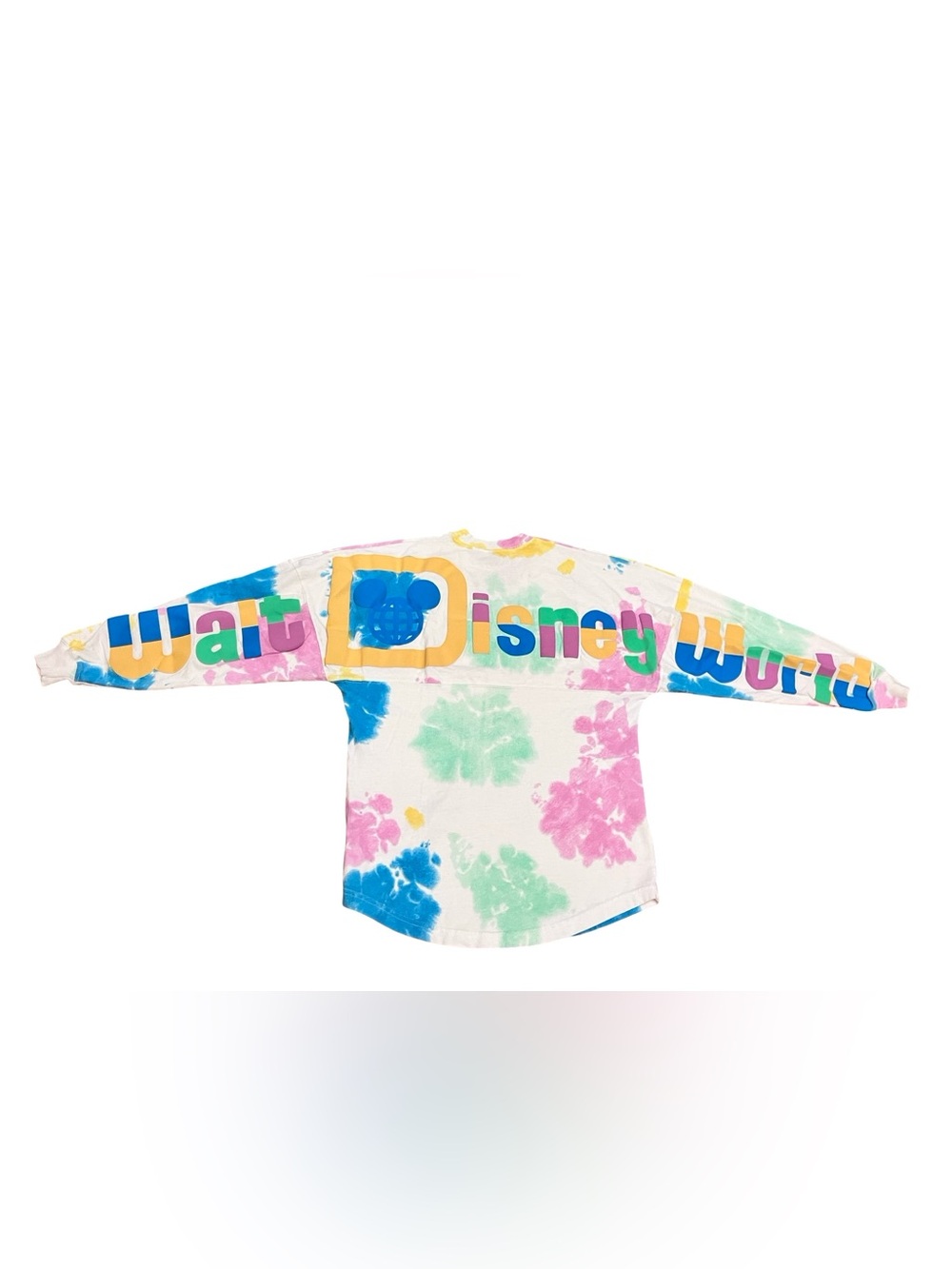 Walt Disney World Women Tie Dye Colorful Puff Letters LS T Shirt Spirit Sz XS